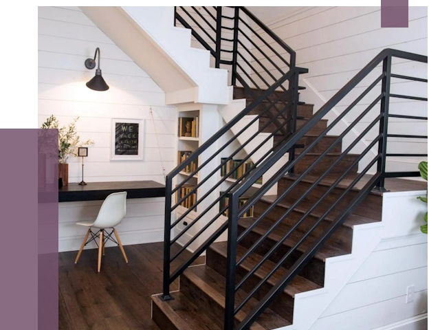 Перила для лестницы в доме в Люберцах от 7628 руб. — ПРОЛЁТ-Люб