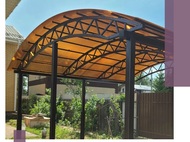 Изготовление навесов под ключ в Люберцах из качественных материалов