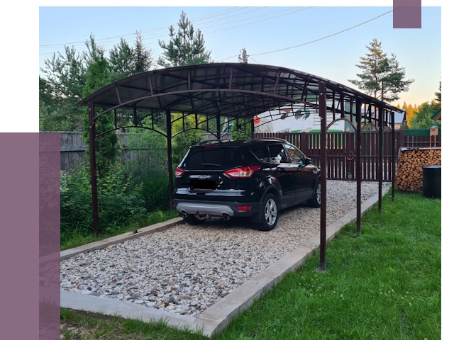 Навесы для автомобиля в Люберцах от 13519 руб.  | ПРОЛЁТ-Люб
