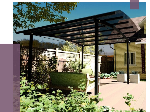 Навесы для террасы в Люберцах от 13414 руб. под ключ | ПРОЛЁТ-Люб