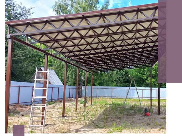 Односкатные навесы под ключ в Люберцах — изготовление и монтаж