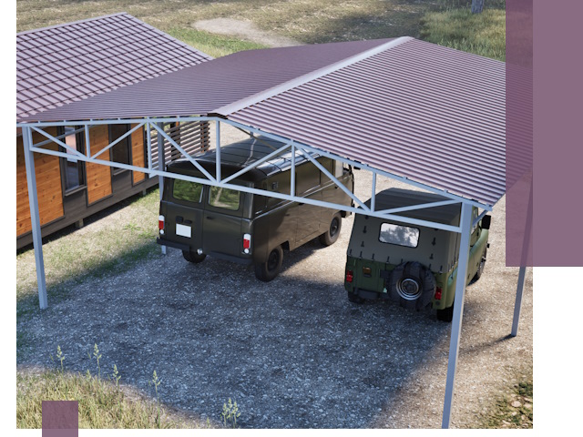 Двускатные навесы под ключ в Люберцах — изготовление и монтаж