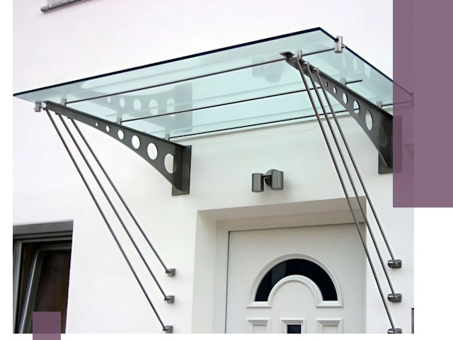 Козырьки над входом под ключ в Люберцах — изготовление и монтаж