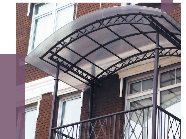 Козырьки над балконом в Люберцах от 8890 руб. | ПРОЛЁТ-Люб