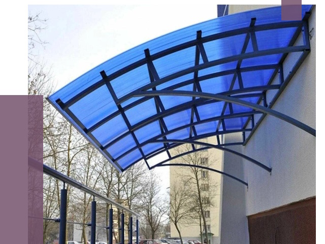 Козырьки из поликарбоната в Люберцах от 4419 руб. под ключ | ПРОЛЁТ-Люб