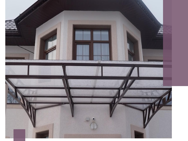 Козырьки из поликарбоната под ключ в Люберцах