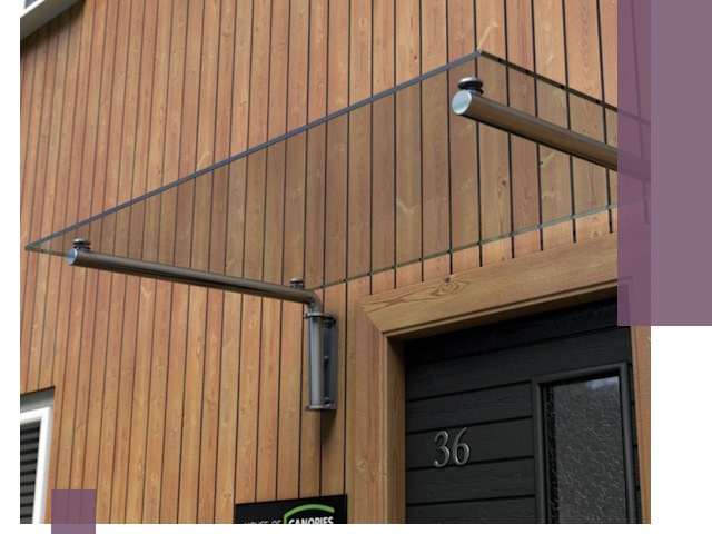 Стеклянные козырьки на входы и фасады в Люберцах