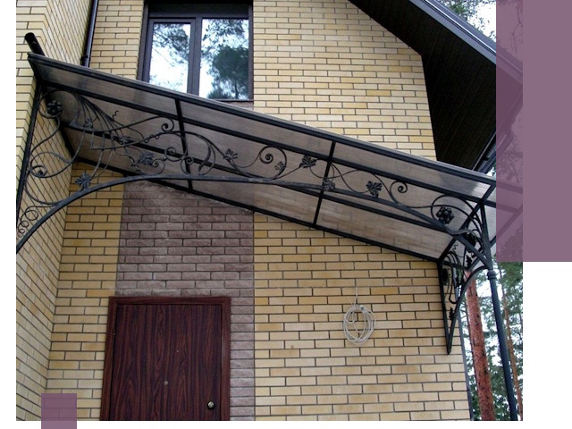 Односкатные козырьки из металла под ключ в Люберцах