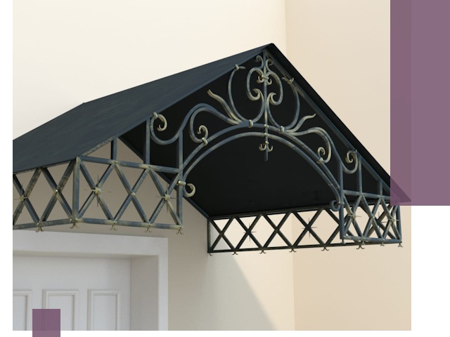 Двускатные металлические козырьки под ключ в Люберцах